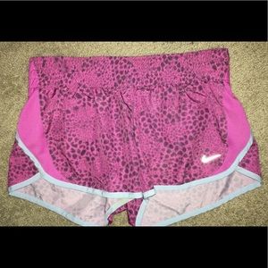 Nike pink running shorts w/ design